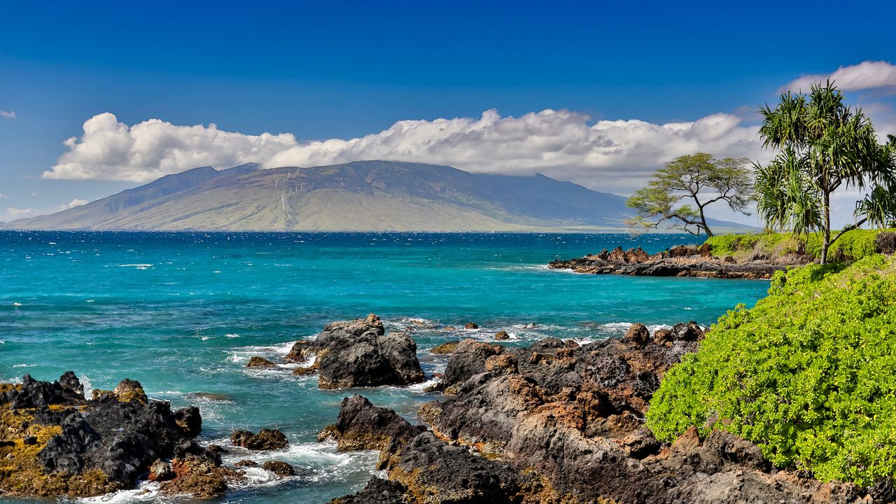 Blue water, blowing wind