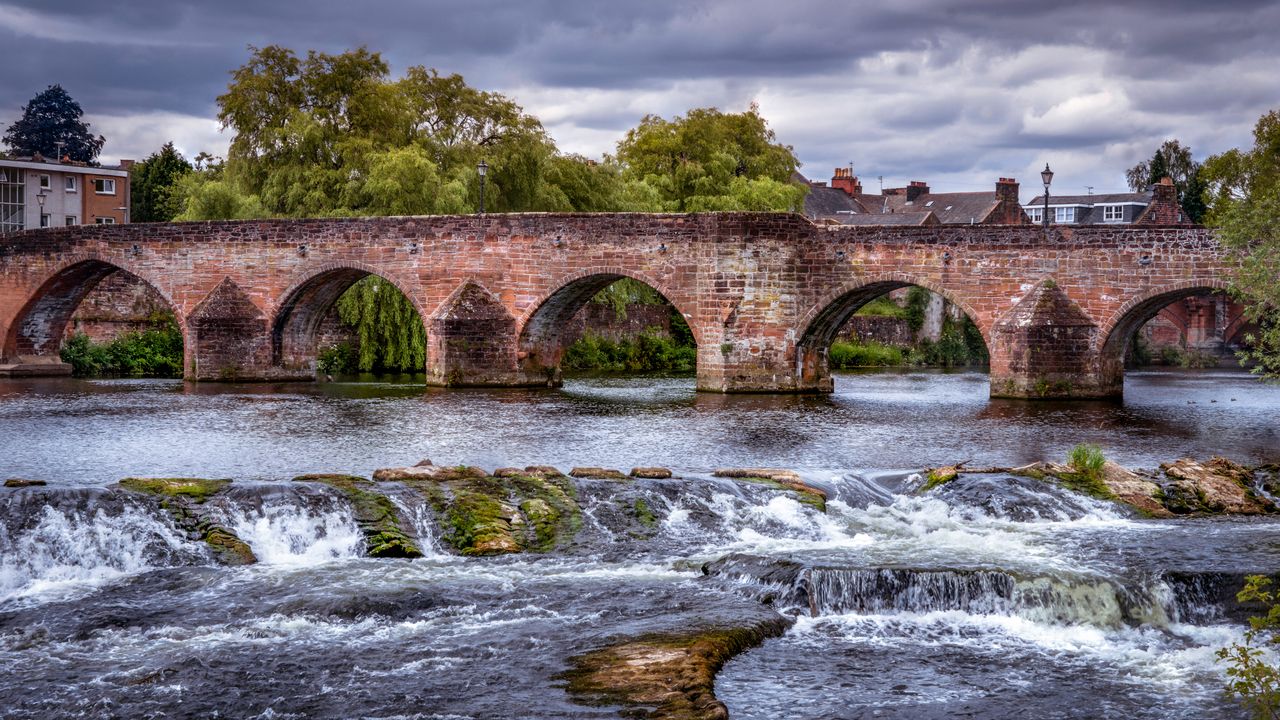 Devorgilla Bridge in Dumfries Galloway Scotland, UK