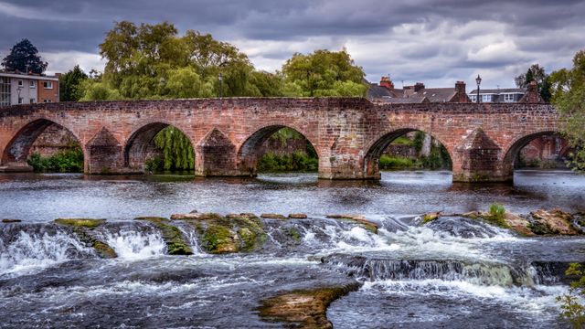 Devorgilla Bridge in Dumfries Galloway Scotland, UK