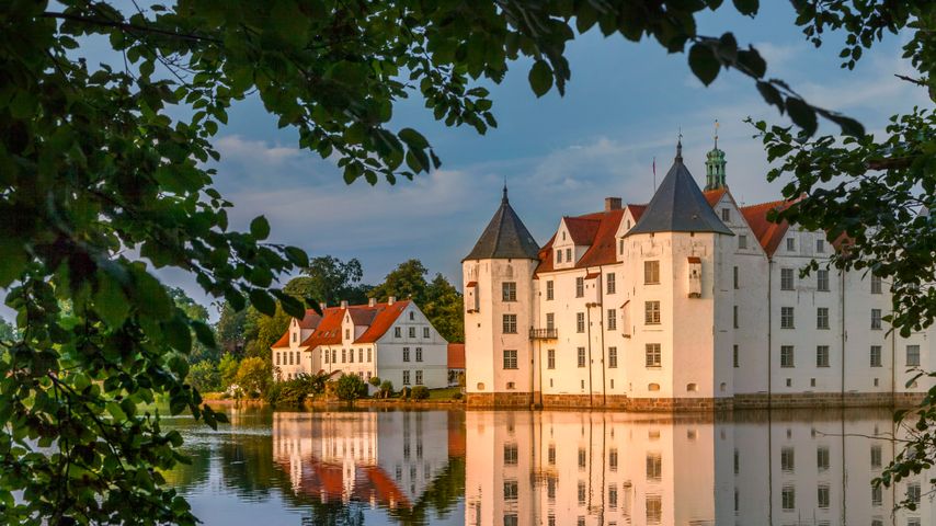 Schloss Glücksburg im Abendlicht, Glücksburg, Schleswig-Holstein,