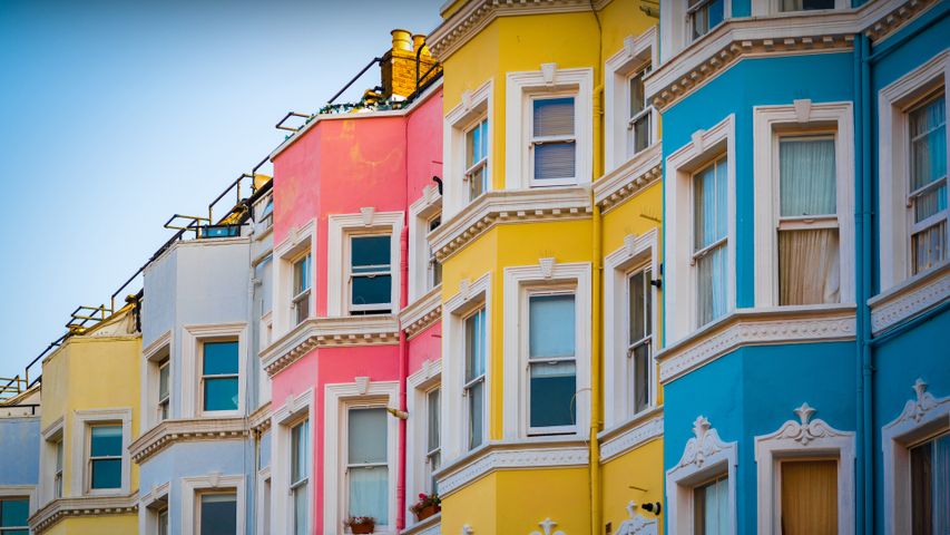 Colourful houses in Notting Hill, UK