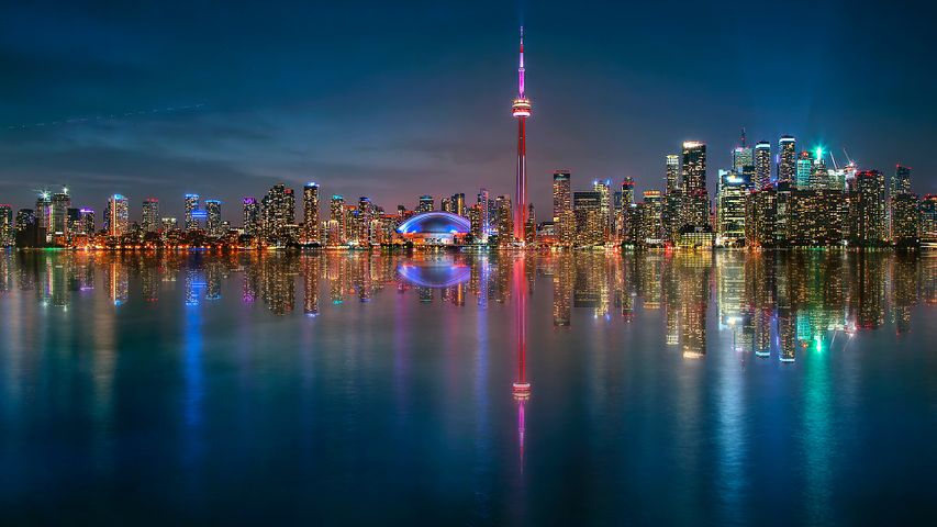 Toronto skyline and its reflection, Toronto