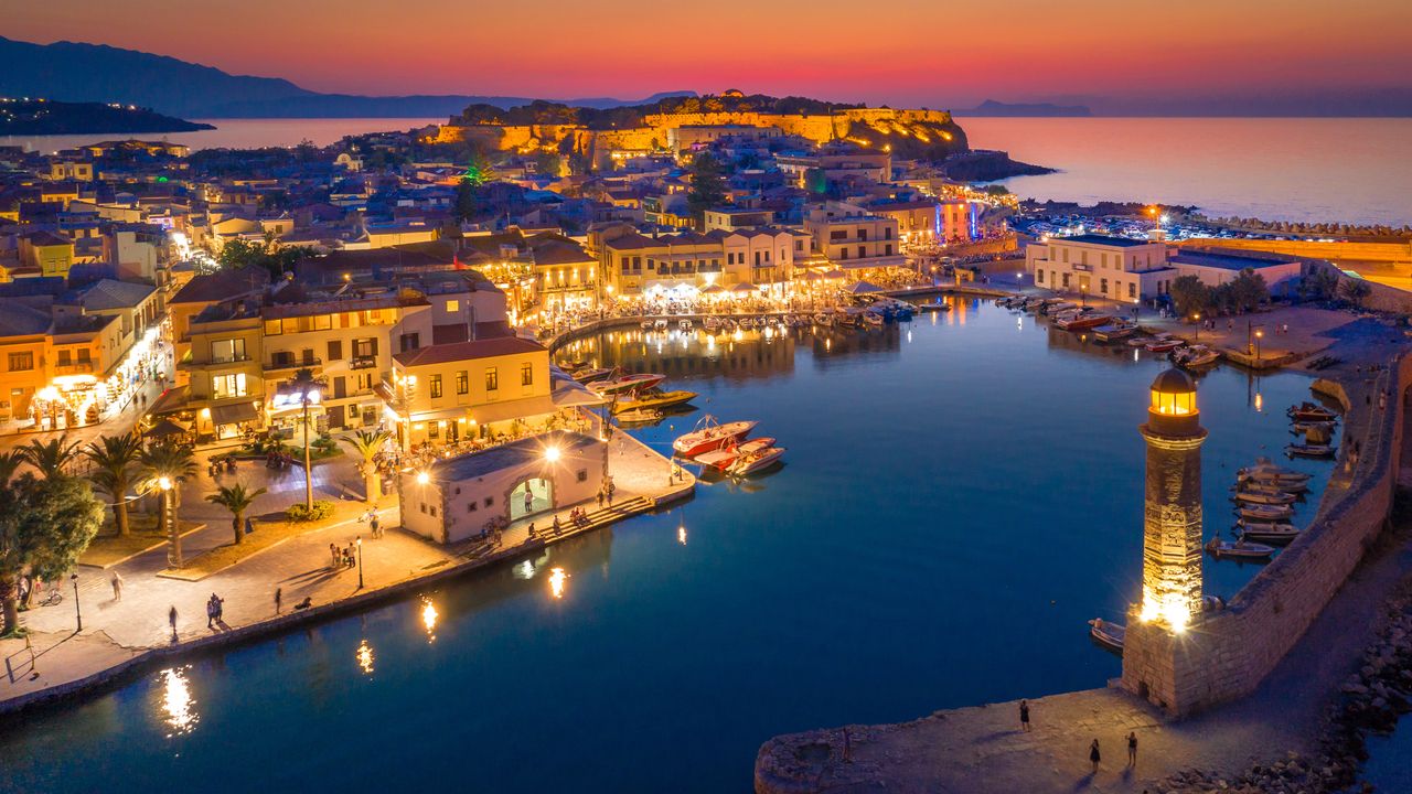 Old Venetian harbour, Rethymno, Crete Island, Greece