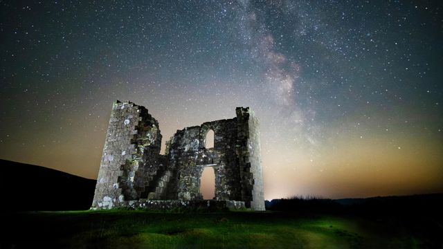 The Milky Way over Skelton Tower on the North York Moors