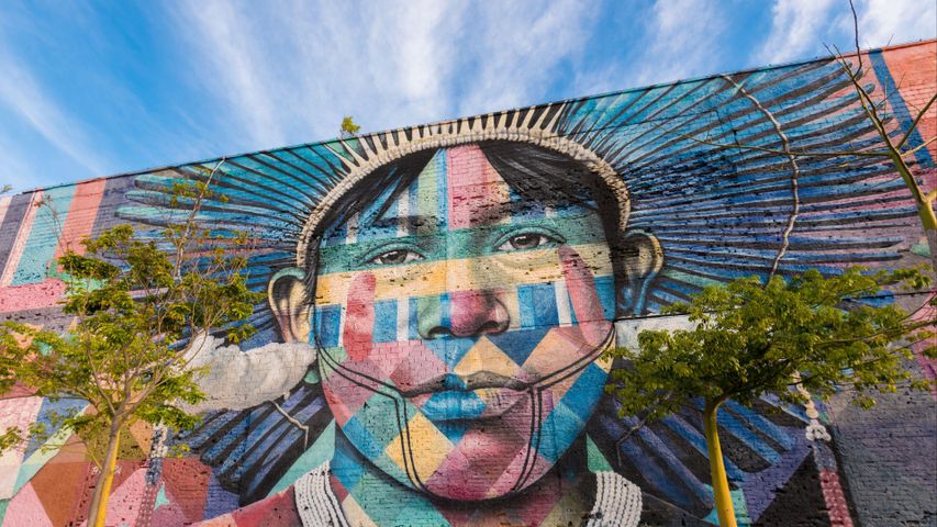 Mural de Eduardo Kobra ‘Povos Nativos dos 5 continentes’