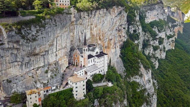 The Sanctuary of Madonna della Corona in Italy