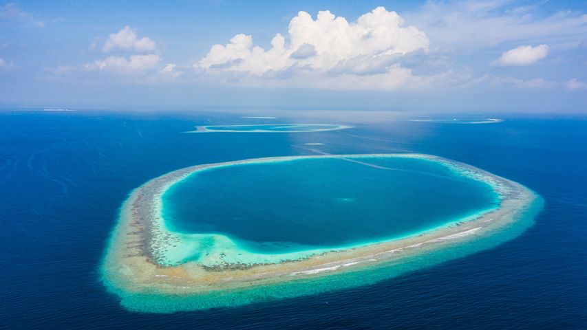 Atolls in Indian Ocean, Maldives