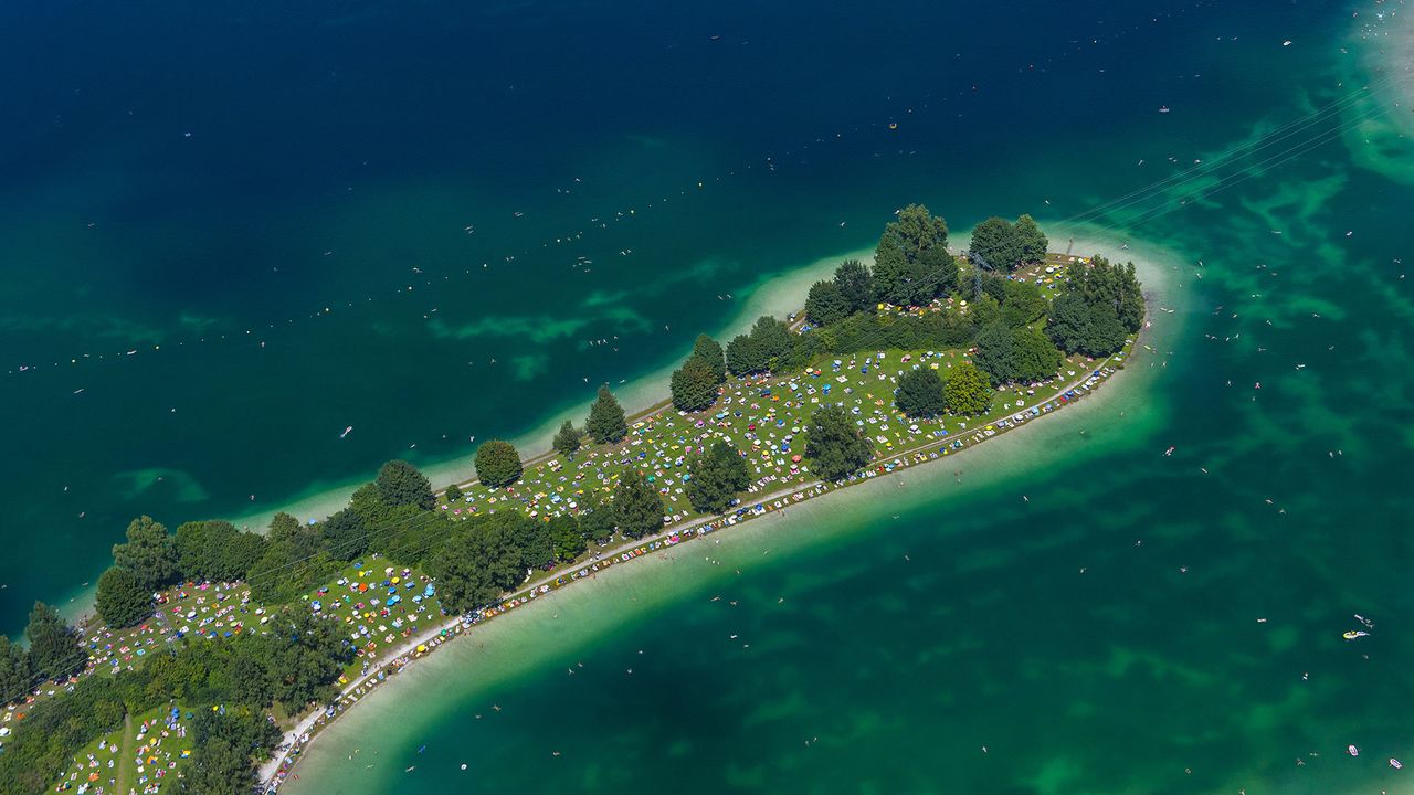 Lago Feringasee, cerca de Unterföhring, Múnich, Alemania