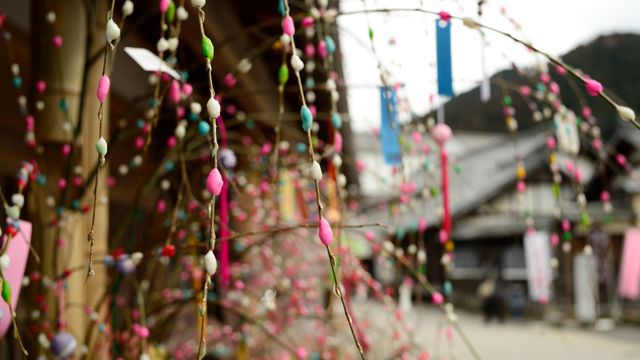 カラフルな餅花, 愛知県 豊田市