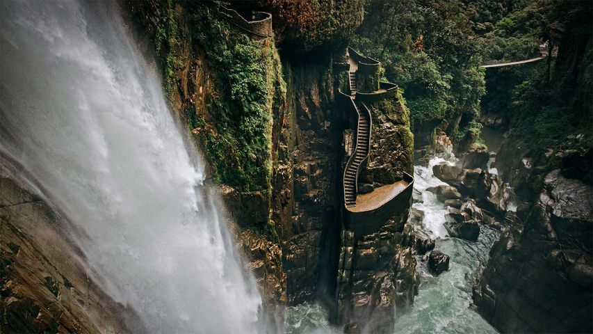Agoyán waterfall near Baños de Agua Santa, Ecuador