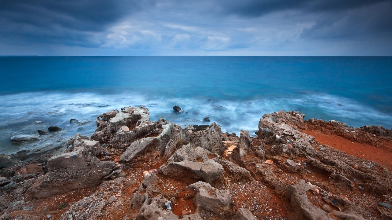 Weathered coastal rocks, Crete, Greece