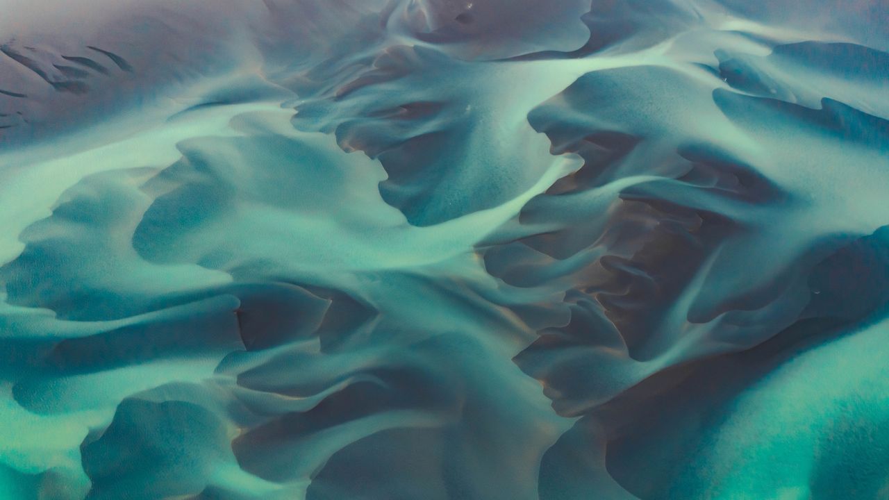Braided glacial rivers, Iceland