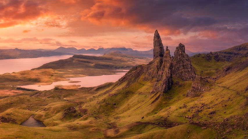 The Storr, a rock outcrop on the Isle of Skye, Scotland