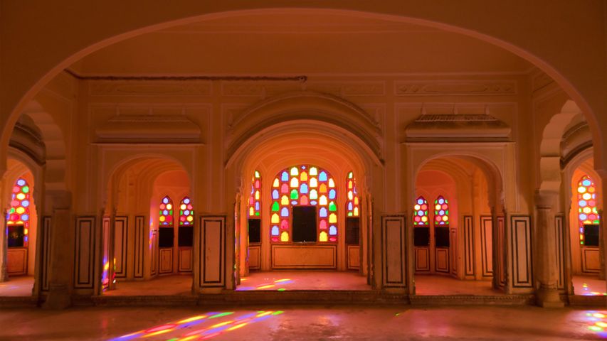 Interior of Hawa Mahal or Palace of Winds, India