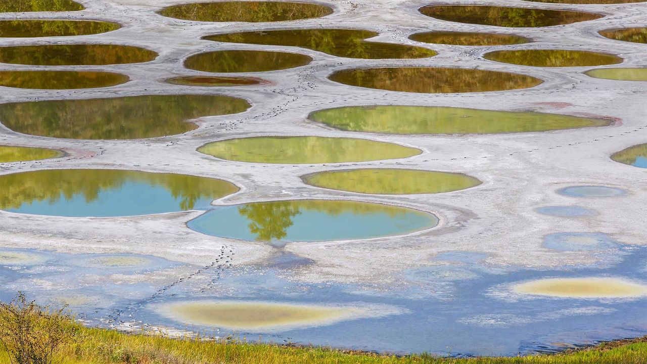 Spotted Lake in the Okanagan region of British Columbia, Canada