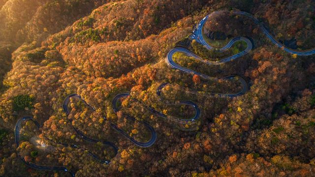 Irohazaka-Straße im Herbst, Nikkō, Tochigi, Japan