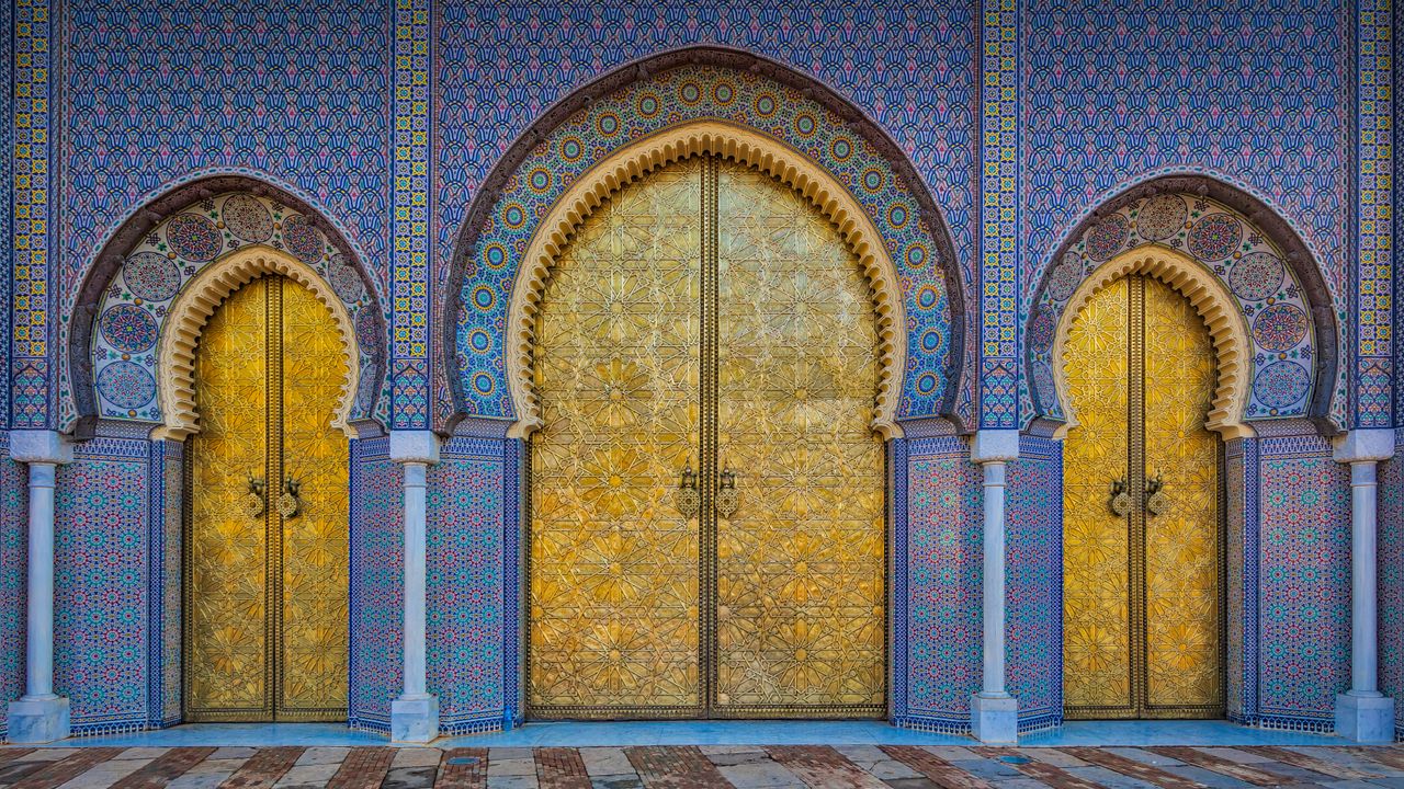 The gates of the Royal Palace (Dar El Makhzen) in Fez, Morocco