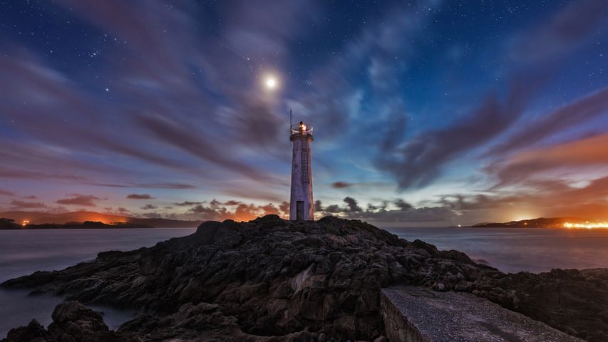 Leuchtturm von Muxía, Costa da Morte, Galicien, Spanien