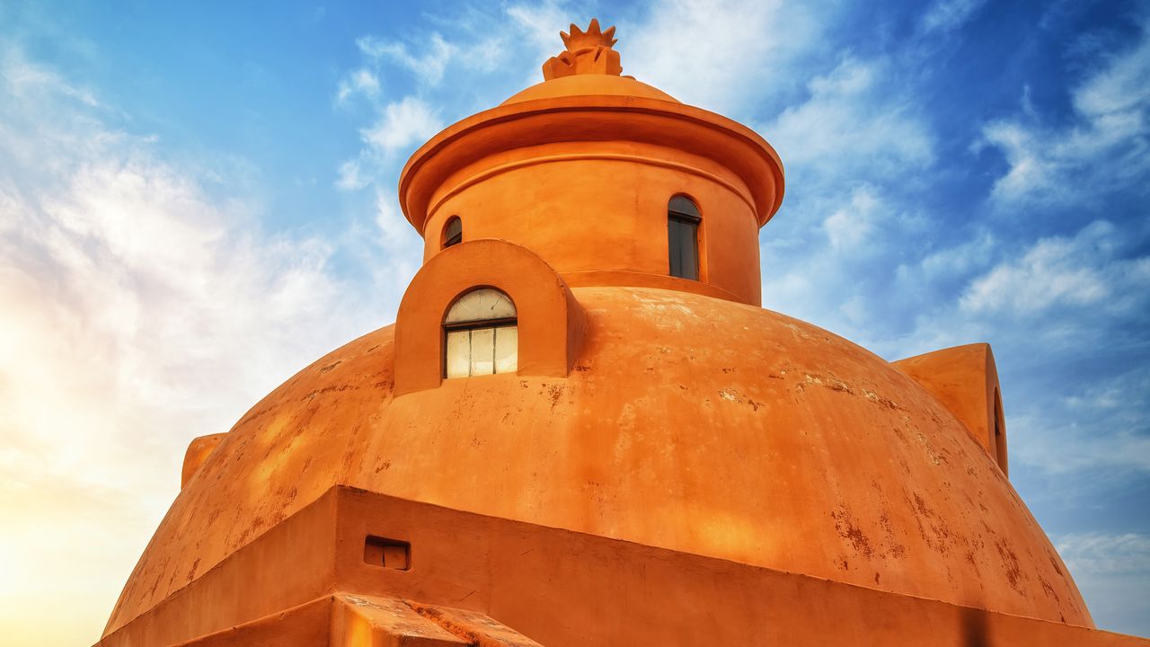 A bronze-toned dome