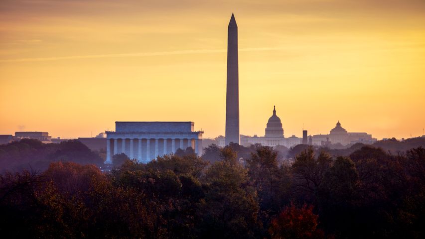 Autumn sunrise over the National Mall, Washington, DC - Bing Gallery