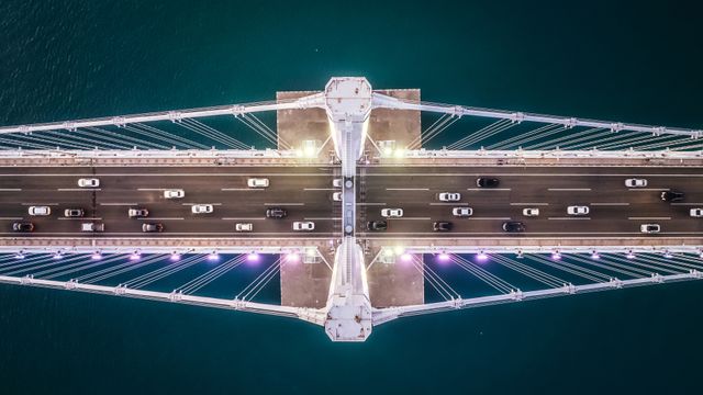 Illuminated Gwangan Bridge, Busan, South Korea