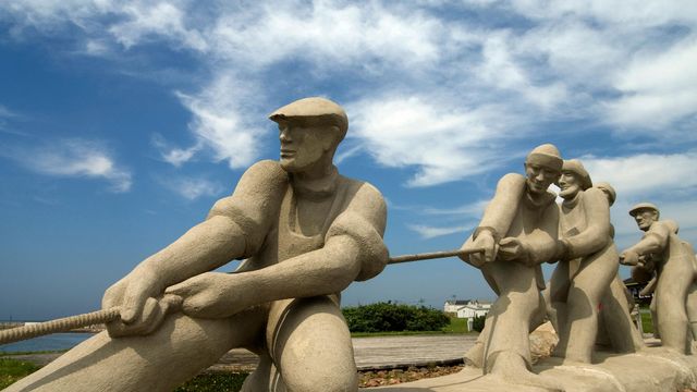 Fishermen Monument at L'Etang du Nord, Magdalen Islands, Que.