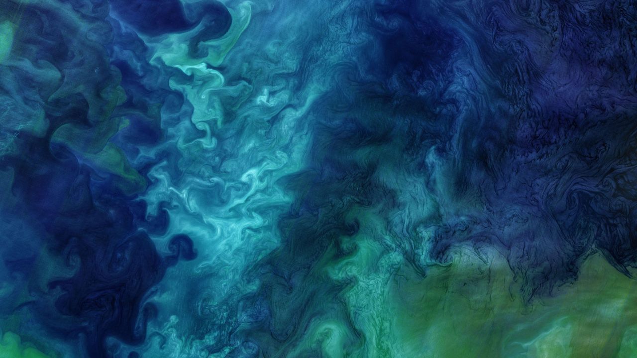 Blooms of phytoplankton in the Chukchi Sea off the coast of Alaska, USA